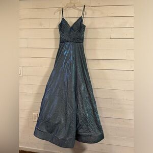 Size 4 Blue Sparkle Prom Dress